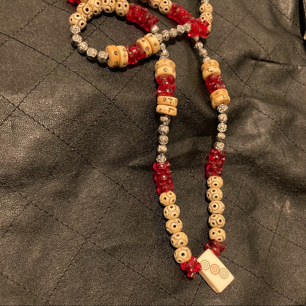 $10 ADD ON ITEM!! Mah-jong tile statement necklace! Vintage!